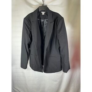 Liz Claiborne Black Blazer Womens Plus Size 18 Professional One Button Jacket